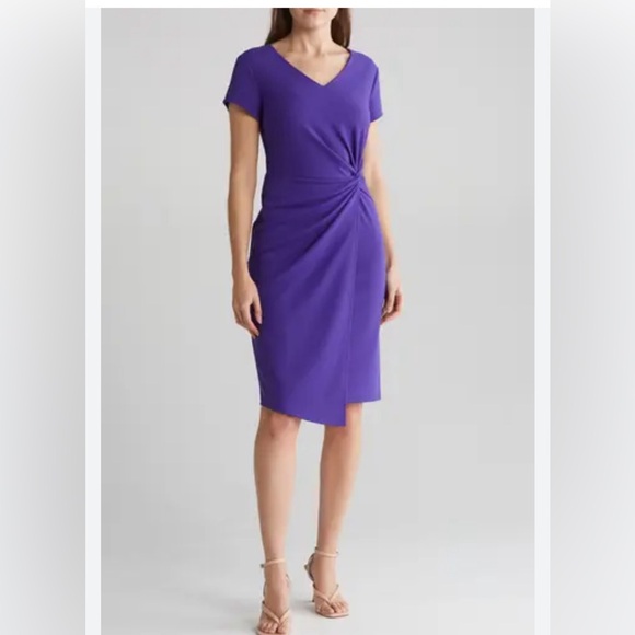Connected Apparel Front twist midi dress - Picture 1 of 6